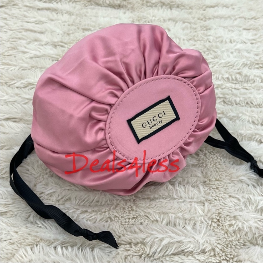 Gucci Pouch Drawstring Bag Cosmetic Pouch Travel Case Purse Lined Floral NEW - Picture 5 of 12